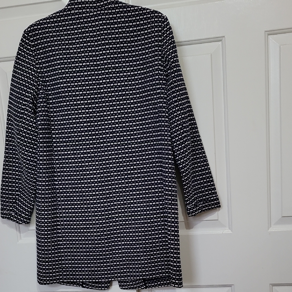 Anne Klein Navy and White Textured Jacket - Picture 5 of 7